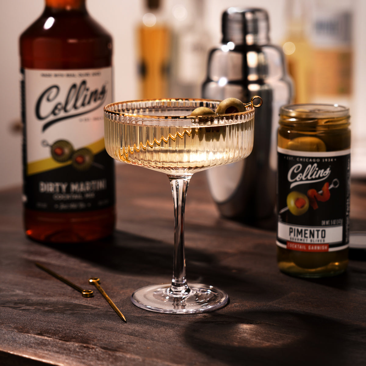 Collins Colossal Martini Pimento Olives | Premium Garnish for