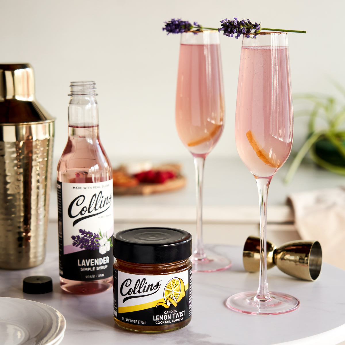 Collins Lavender Simple Syrup with Real Sugar for Cocktails