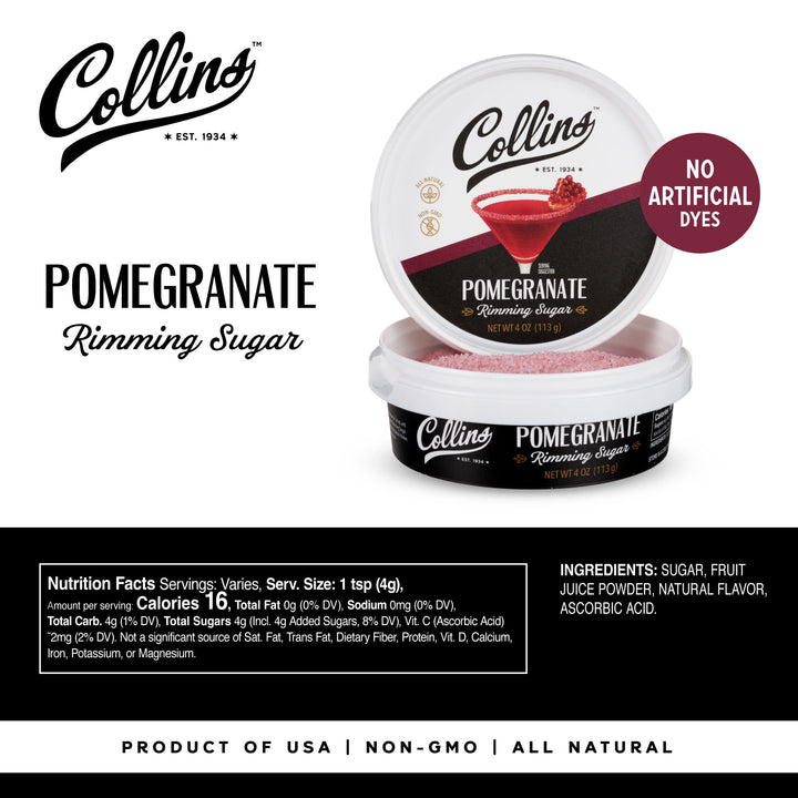 Pomegranate Rimming Sugar 4 oz