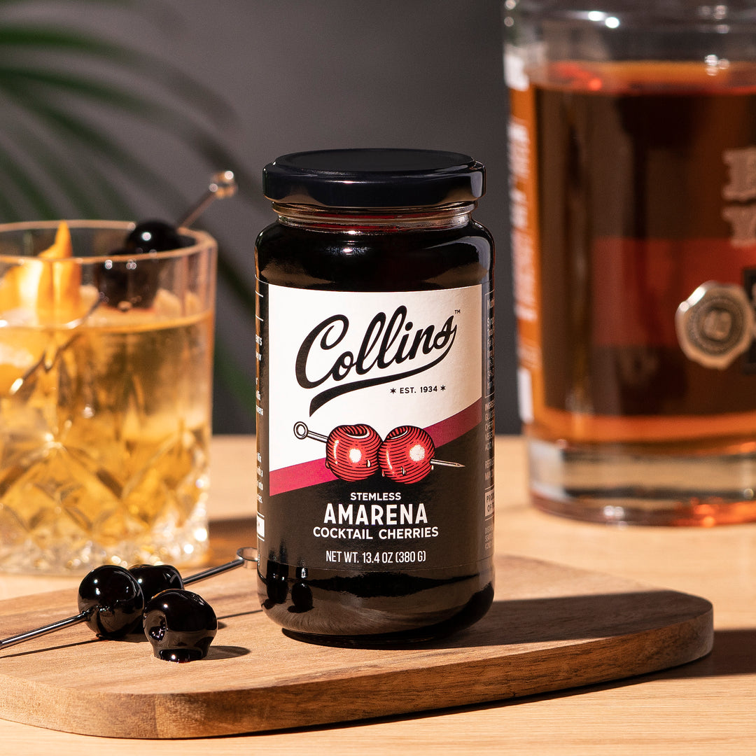 Collins Amarena Cherries Premium Cocktail Garnish for Cocktails