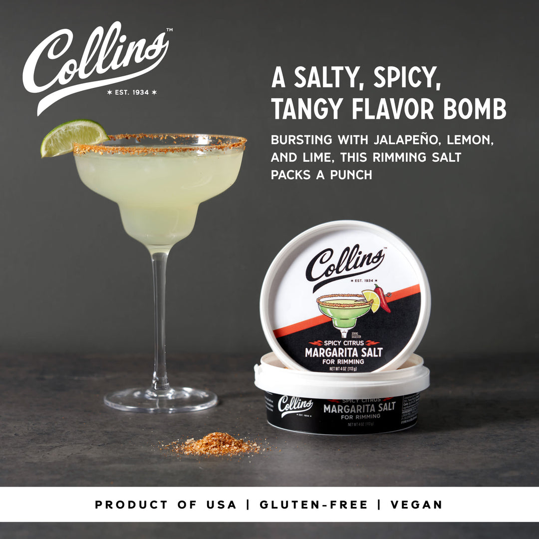 Collins Spicy Citrus Rimming Salt, Perfect Spicy Salt Rimmer for