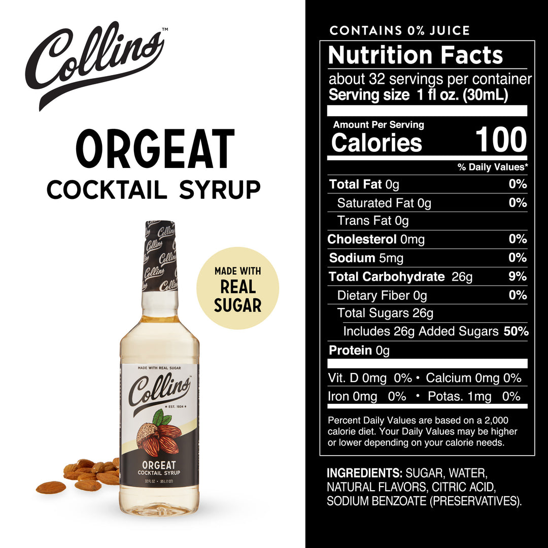 Orgeat Cocktail Syrup 32 oz