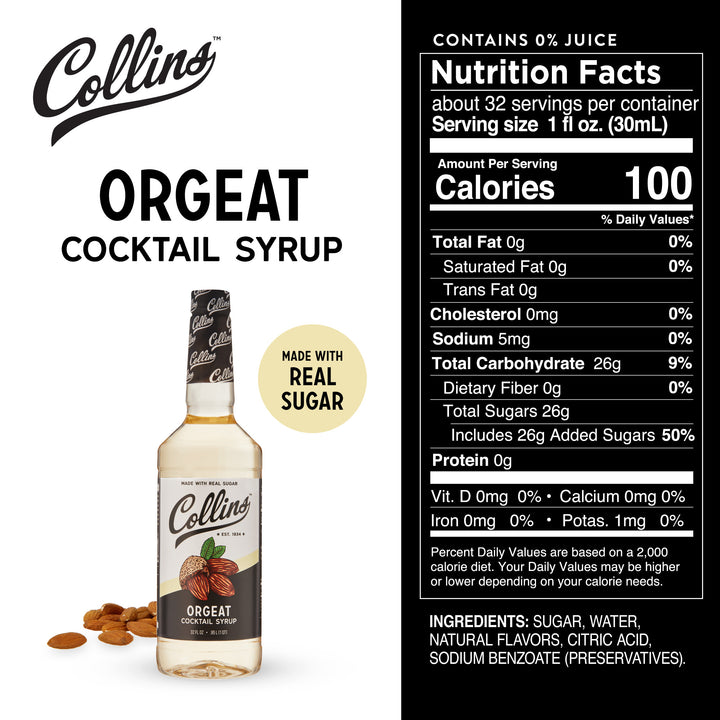 Orgeat Cocktail Syrup 32 oz