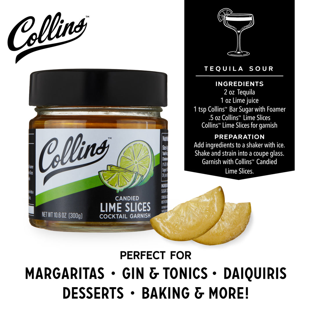Candied Lime Slices in Syrup 10.6 oz , Set of 6