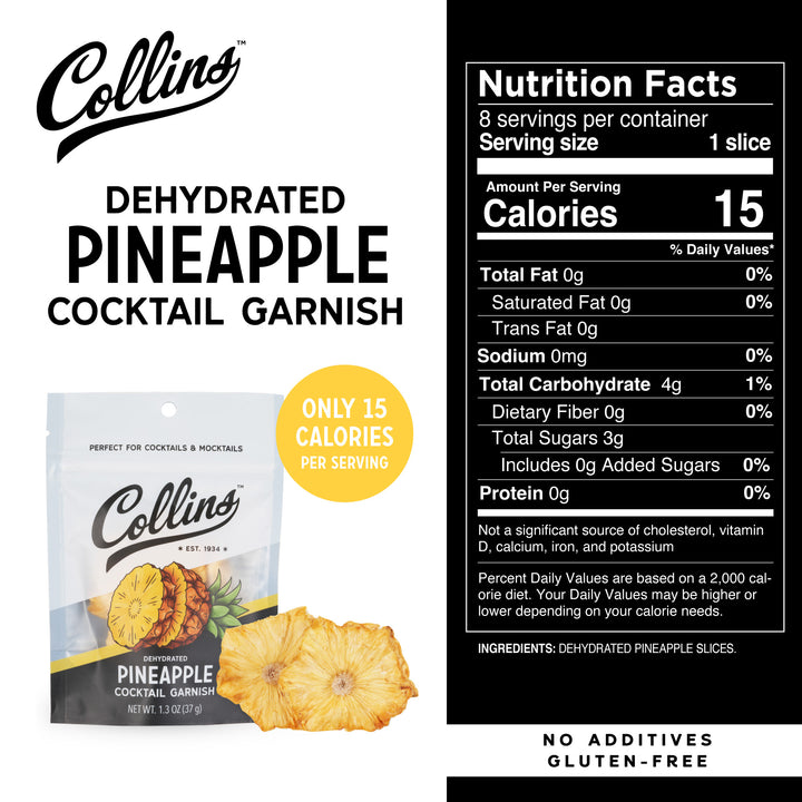 Dehydrated Pineapple Cocktail Garnish, 1.3 oz
