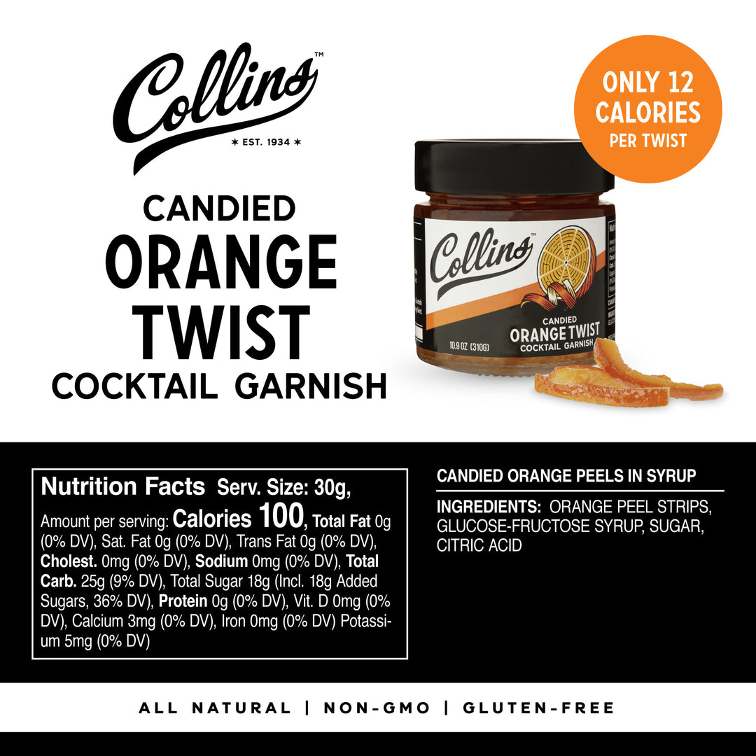 Candied Orange Twist in Syrup 10.9 oz, Set of 6