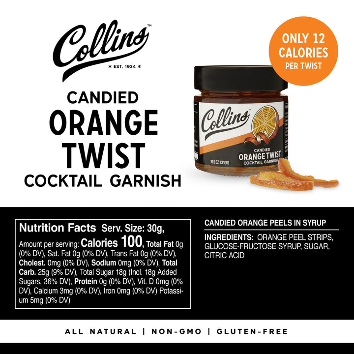 Candied Orange Twist in Syrup 10.9 oz, Set of 6