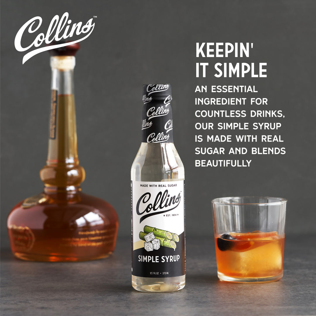 Collins Simple Syrup, Classic Simple Syrup, Soda Water Flavors