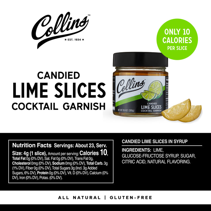 Candied Lime Slices in Syrup 10.6 oz , Set of 6