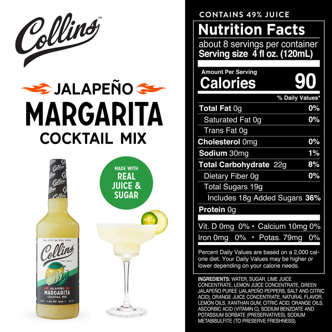 Collins Jalapeno Margarita Mix | Made With Real Jalapeno Puree and