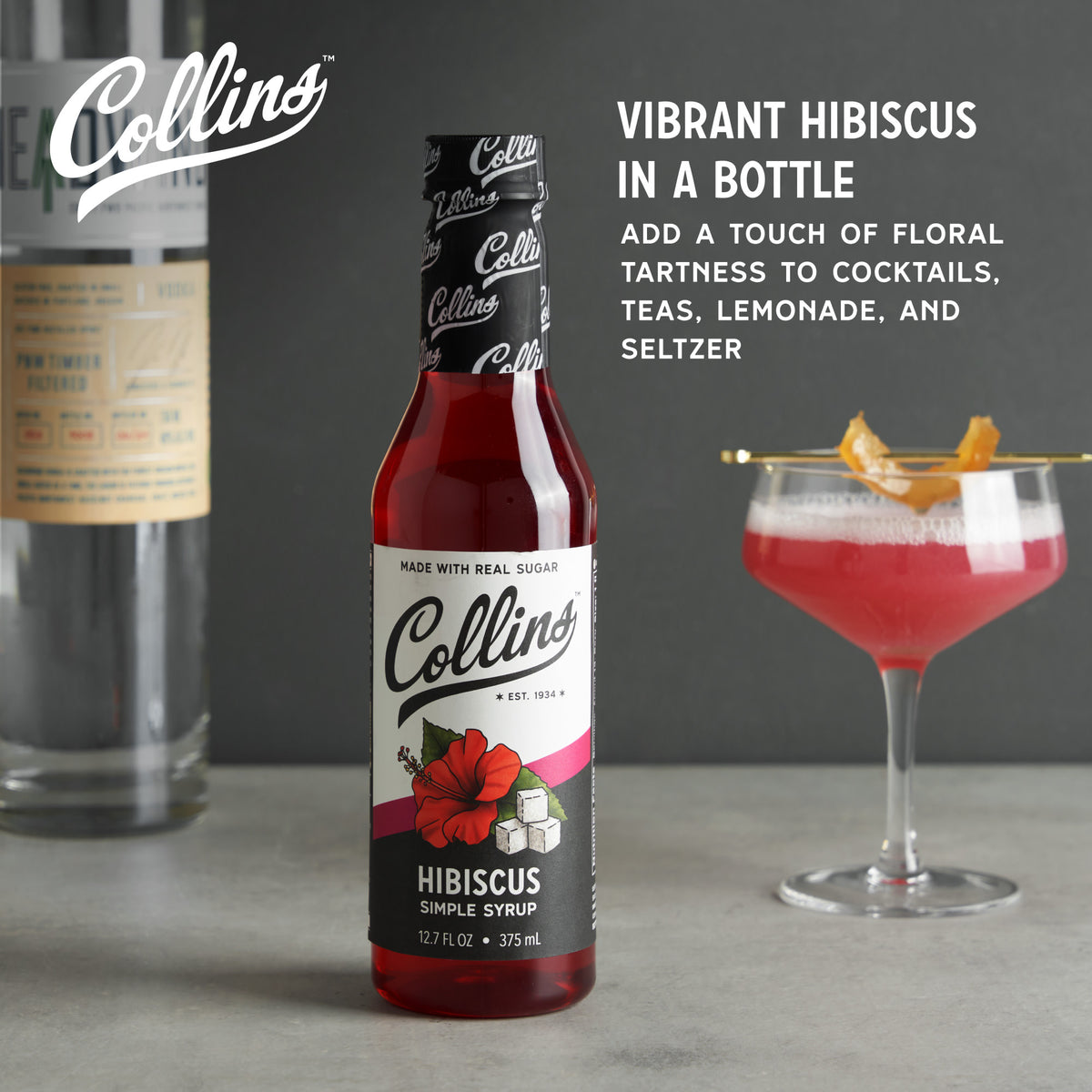Collins Hibiscus Simple Syrup, Perfect for Margaritas, Sours, Spritz ...