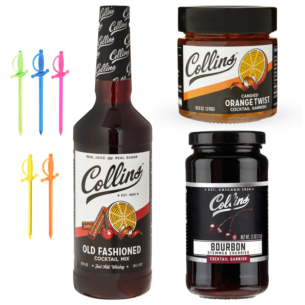 Collins Old Fashioned Kit, Cocktail Gift Set with Old Fashioned